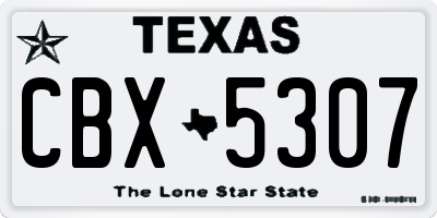 TX license plate CBX5307
