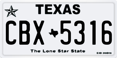 TX license plate CBX5316