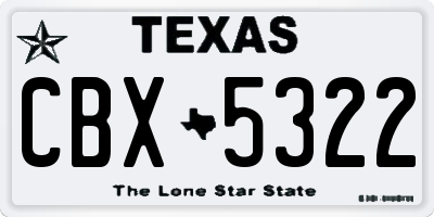 TX license plate CBX5322