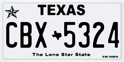 TX license plate CBX5324