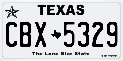TX license plate CBX5329