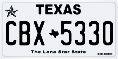 TX license plate CBX5330