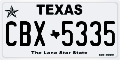 TX license plate CBX5335