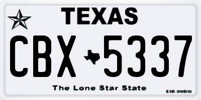 TX license plate CBX5337
