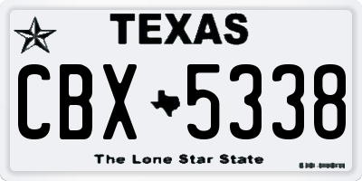 TX license plate CBX5338