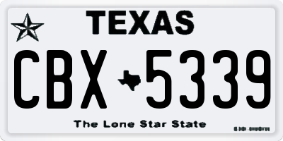 TX license plate CBX5339