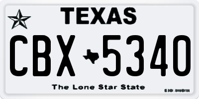 TX license plate CBX5340
