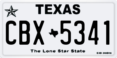 TX license plate CBX5341
