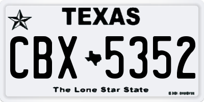 TX license plate CBX5352