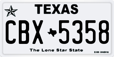 TX license plate CBX5358