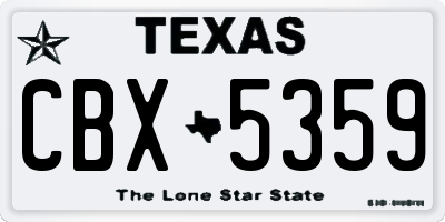 TX license plate CBX5359
