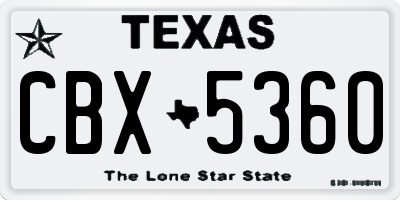 TX license plate CBX5360