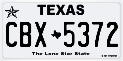 TX license plate CBX5372
