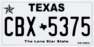 TX license plate CBX5375