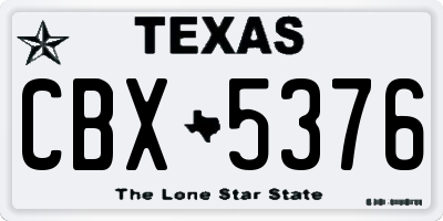TX license plate CBX5376