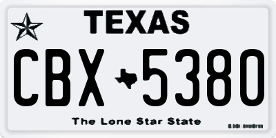 TX license plate CBX5380