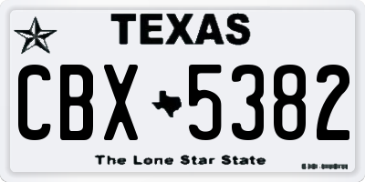 TX license plate CBX5382