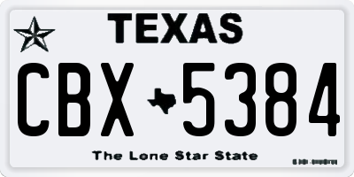 TX license plate CBX5384