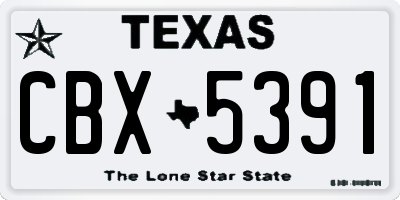 TX license plate CBX5391