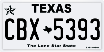 TX license plate CBX5393