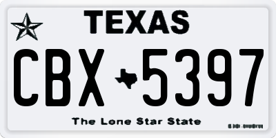 TX license plate CBX5397