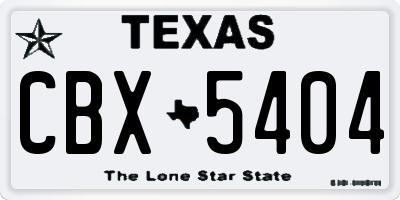 TX license plate CBX5404