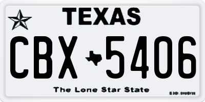 TX license plate CBX5406