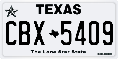 TX license plate CBX5409