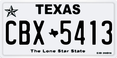 TX license plate CBX5413