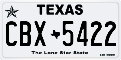 TX license plate CBX5422
