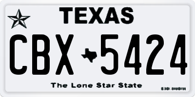 TX license plate CBX5424