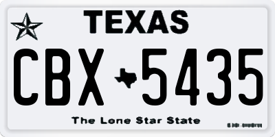 TX license plate CBX5435