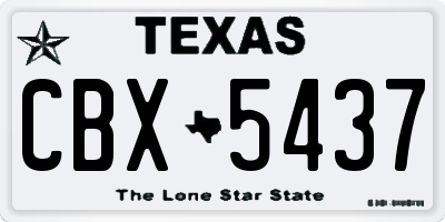 TX license plate CBX5437
