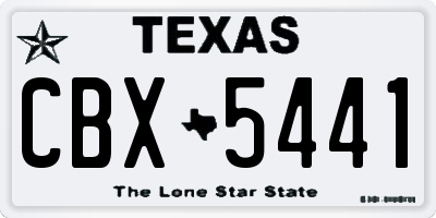 TX license plate CBX5441