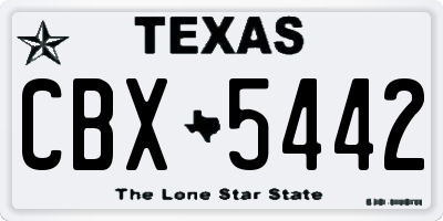 TX license plate CBX5442