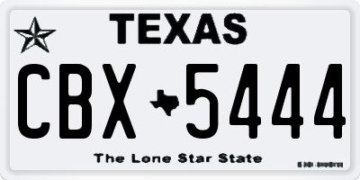 TX license plate CBX5444