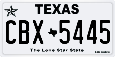 TX license plate CBX5445