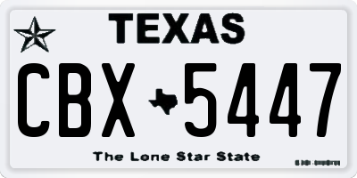 TX license plate CBX5447