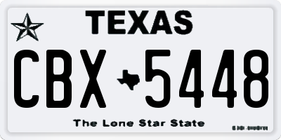 TX license plate CBX5448