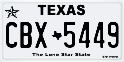 TX license plate CBX5449