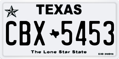 TX license plate CBX5453