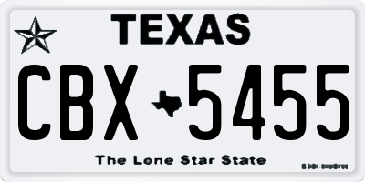 TX license plate CBX5455