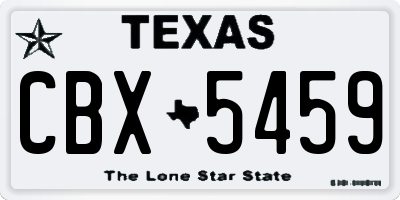 TX license plate CBX5459