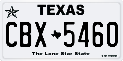 TX license plate CBX5460
