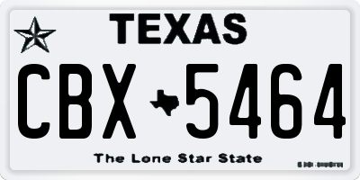 TX license plate CBX5464