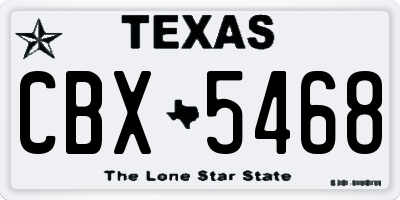 TX license plate CBX5468