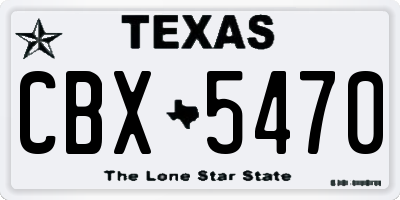 TX license plate CBX5470