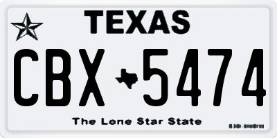 TX license plate CBX5474