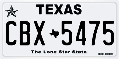 TX license plate CBX5475