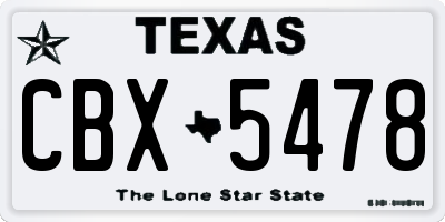 TX license plate CBX5478